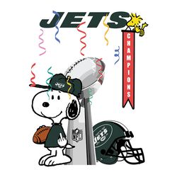 Snoopy Champion New York Jets Svg, NFL Svg, Sport Svg, Football Svg, Digital download