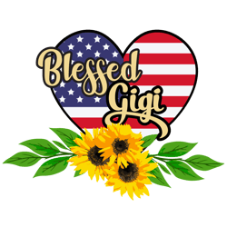 Blessed Gigi Svg, Flowers Svg, USA Heart Svg, Mother's Day Svg, Mom Svg, Mom Shirt Svg, Mom Life Svg, Digital Download