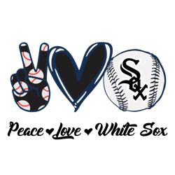 Chicago White Sox Svg, Peace Love White Sox Baseball Vector, Gift For MLB Svg Diy Craft Svg File For Cricut