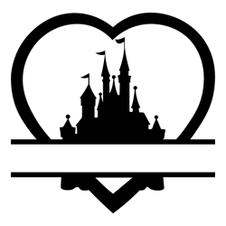 Castle Heart Split Svg, Disney Castle Svg, Instant download for Cricut and Silhouette, Digital Cut File