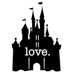 Castle Love Svg, Disney Castle Svg, Instant download for Cricut and Silhouette, Digital Cut File, Dxf, Png, Svg