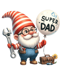 Super Dad Gnome PNG, Father's Day Gnome Clipart PNG Sublimation, Daddy PNG, Gifts For Dad, Digital Download (1)