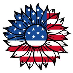 4th of July Sunflower Svg, Fourth of July Svg, America Svg, Patriotic Svg, Independence Day Shirt, Cut File Cricut (2)