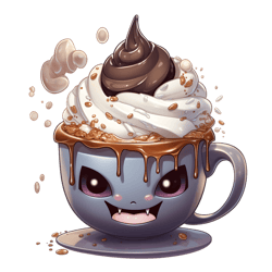 Halloween Coffee Cup Clipart PNG, Cute Halloween Coffee Cup Sublimation PNG, Digital Download (3)