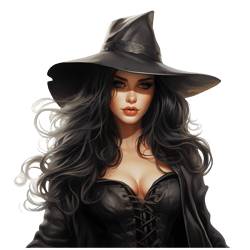 Dark Witch Sublimation Clipart PNG, Halloween Sublimation PNG, Halloween Watercolor PNG, Digital Download (20)