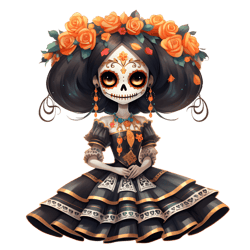 Day of the Dead Sublimation Clipart, Day of the Dead Png, Halloween Clipart, Halloween Watercolor, Digital Download (16)