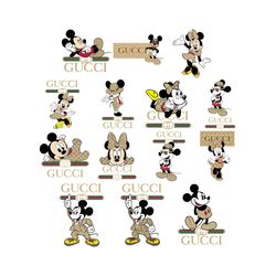 Mickey And Minnie Gucci Svg Bundle, Disney Svg, Fashion brand logo Svg, Gucci Logo Svg, Digital Download