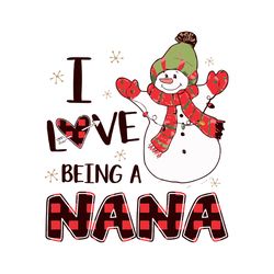 I Love Being A Nana Svg, Grandma Snowman Christmas Svg, Buffalo plaid Christmas Svg, Becoming Grandma Nana Svg (1)
