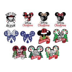 Mickey Mouse Head Christmas Svg Bundle, Disney Christmas Svg, Mickey face Svg, Holidays Svg, Digital download