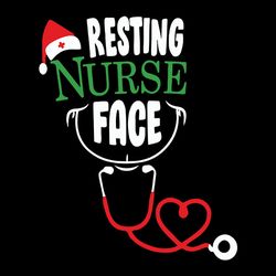 Resting Nurse Face Svg, Nursing Christmas Svg Png Eps Dxf, Funny Christmas Svg, Nurse Svg Digital download