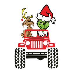 Grinch And Dog Max Driving Jeep Christmas Svg, Grinch Christmas Svg, Grinch santa Svg, Digital download