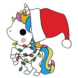 Unicorn santa Christmas Svg, Christmas Svg, Unicorn clipart, Santa unicorn Svg, Cute Unicorn Princess Svg