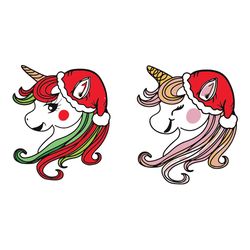 Unicorn Christmas Svg, Unicorn clipart, Santa unicorn Svg, Cute Unicorn Princess Svg, Digital download