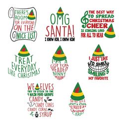 Elf Svg Bundle Cut Files for Cricut, Silhouette Cameo Christmas Movies Elf Quotes Sayings Funny Svg, Digital download