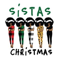 Sistas christmas Svg, Afro Woman Svg, Afro girl Svg, Black Woman Svg, Merry Christmas Svg, Buffalo Plaid Svg