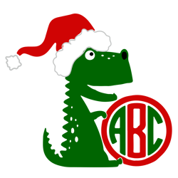 Saurus Santa Hat Monogram Svg, Dinosaur Christmas Svg, Funny Christmas Svg File, Holidays Svg, Digital Download