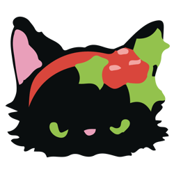 Grumpy Black Cat Svg, Black Cat Christmas Svg, Black Cat Face Svg, Cat head Svg, Holidays Svg, Digital download (8)
