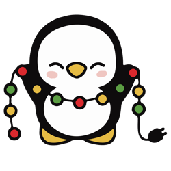 Kawaii Christmas Penguin Svg, Cute Christmas Penguin Clipart Svg, Penguin Christmas Svg, Digital download (6)