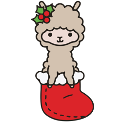 Christmas Llama Svg, Kawaii Christmas Svg, Cute Christmas Llama Svg, Kawaii Christmas Clipart, Digital download (5)
