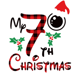 My 7th Christmas Svg, Baby Christmas Svg, 7th christmas Svg, Seven years old Svg, Birthday party Svg, Digital download