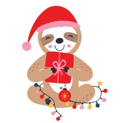Sloth Christmas Svg, Funny Sloth Christmas Svg, Slowly Christmas Svg, Sloth Christmas Lights Svg, Digital download (1)
