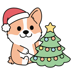 Christmas Corgi SVG Funny Christmas dog layered cut file Christmas tree Holidays shirt Cute baby bodysuit Silhouette