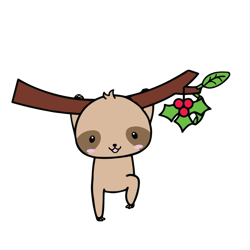 Christmas sloth Svg, Hanging sloth Svg, Funny sloth Svg, Kawaii animal Cute winter holidays shirt Silhouette Cricut (9)