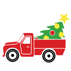 Christmas Truck & Tree Svg Eps Png Digital Download, Christmas truck svg, Red Christmas truck Svg, Truck Svg (2)