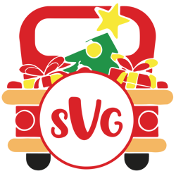 Christmas Truck & Tree Svg Eps Png Digital Download, Christmas truck svg, Red Christmas truck Svg, Truck Svg (8)