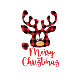 Merry christmas Reindeer Svg, Buffalo plaid reindeer Svg, Christmas Svg, Holidays Svg, Christmas Svg designs