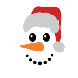 Snowman Face Svg, Snowman Santa Hat Svg, Christmas Snowman Svg, Snowman png, Clipart, Cut File, Cricut, Silhouette
