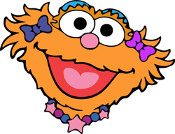 Zoe Head Svg, Sesame Street Svg, Cartoon Svg, Children TV Series Svg, Cut files for Cricut, Digital download