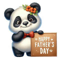 Happy Father's Day With Cute Panda PNG, Watercolor Father's Day Cute Animals PNG, Sublimation PNG, Digital download (1)