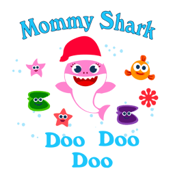 Mommy Shark Svg, Baby Shark Christmas Svg, Shark family Svg, Christmas Shark Svg, Santa Shark Svg, Digital Download