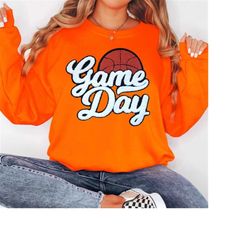 basketball sweatshirt, game day sweatshirt, game day chenille patch sweatshirt, girls basketball shirt, basketball gifts