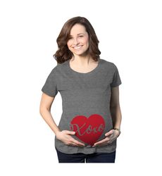 XOXO Heart Baby Maternity Shirt, Love Plus Size