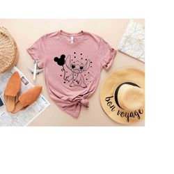 disney stitch with mickey head balloon t-shirt, disney vacation, lilo and stitch, disney matching shirt, animal kingdom