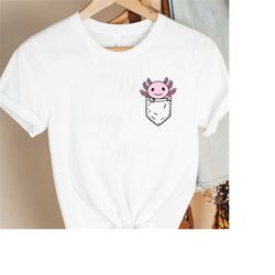 cute axolotl shirt,trendy pocket axolotl shirt, axolotl birthday shirt, best axolotl gifts, trendy pocket shirts,funny a