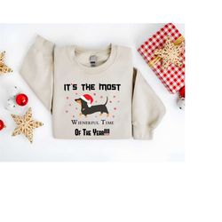 weiner dog christmas sweatshirt, christmas dachshund shirt, christmas crewneck, dachshund lover gift, doxie mom gift, da