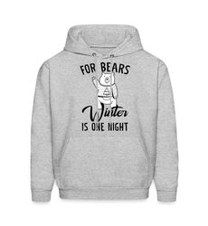 bear hoodie. bear gift. winter hoodie. winter gift.