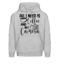 photographer hoodie. camera sweatshirt. photographer gift. camera gift. coffee lover hoodie. coffee lover gift. coffee a