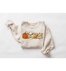 Hello Pumpkin Sweatshirt, Pumpkin Coffee Sweatshirt, Fall Sweatshirt,