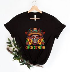 cinco de mayo skull shirt, skull shirt, mexican skull tshirt, cinco de mayo shirt, sombrero hat, mexican party shirt