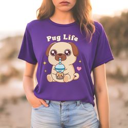 | cute kawaii shirt | anime shirt | kawaii pug lover gift | oversized shirt
