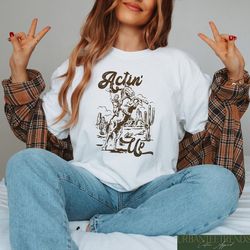 desert tee, cowgirl boots crewneck, yee haw shirt, western gift, cowgirl hat pullover