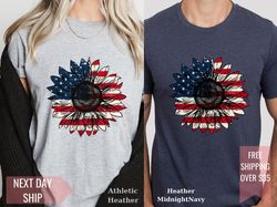 patriotic sunflower shirt: american flag design