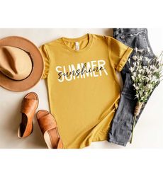 summer sunshine tee, hello sunshine graphic tee, simple graphic tee, summer shirt, spring shirt, sunshine tee, women's s