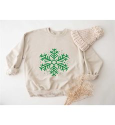 Snowflake Sweatshirt, Cute Christmas Sweatshirt, Christmas Sweatshirt, Women Holiday Sweahirt, Snowflake Hoodie, Snow Sw