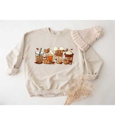 Mickey Ears Coffee Sweatshirt,  Pumpkin Spice Latte Halloween Sweatshirt, Coffee Cups Sweatshirt, Cute Coffee Hoodie, Co