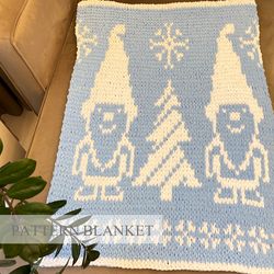 Alize Puffy More Blanket Pattern, Finger Knitting, Loop Yarn Blanket Pattern, Gnomes By The Tree Blanket Pattern